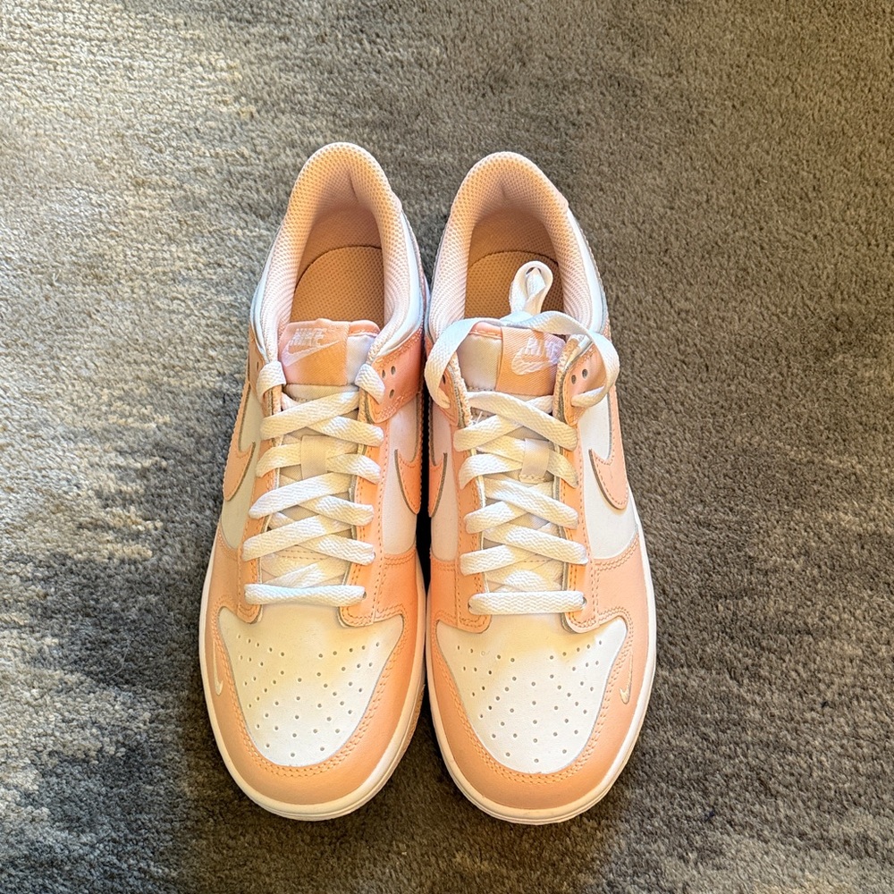 Nike Dunk Low Coral and White Sneakers